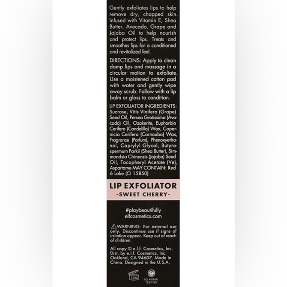 NWT ~ e.l.f., Sweet Cherry Lip Exfoliator
0.11 Oz - Picture 4 of 4